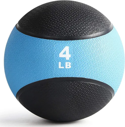 Vista 9 de RitFit Weighted Medicine Ball - Non-Slip Rubber Shell & Dual Texture Grip - Workout Exercise Ball for Core Strength, Balance Training, Coordination