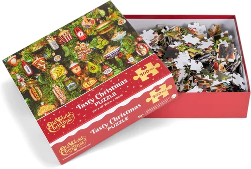 Vista 2 de Old World Christmas Rompecabezas de Navidad sabroso, rompecabezas temático de 500 piezas para diversión navideña, 24 x 18 pulgadas