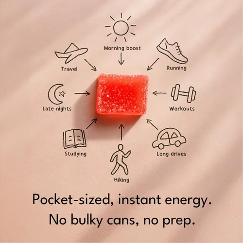 Vista 4 de Volt - Gomitas de energía instantánea, 100 mg de cafeína por gomita, combustible de acción rápida para entrenamiento, carrera + estudio, alternativa
