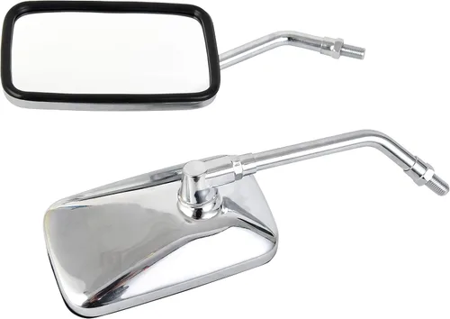 Vista 2 de Perno cromado de motocicleta universal para manillar retrovisor, espejos laterales para Harley Kawasaki Suzuki Aprilia Street Bike Cruiser Scooter