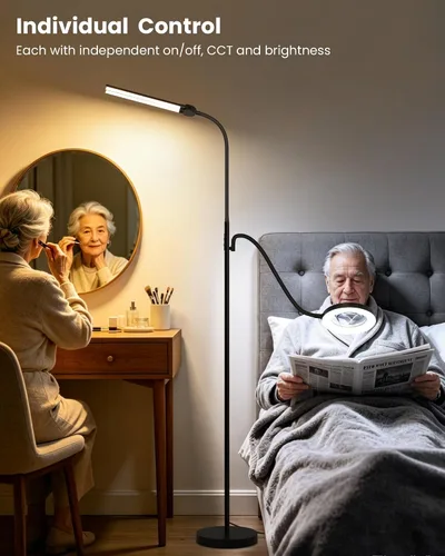 Vista 6 de Lámpara de pie LED con lupa 10X, lámpara de aumento brillante de 24W/2800LM