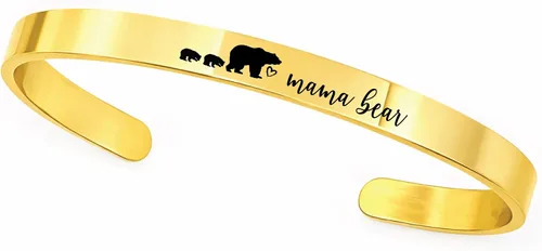 Vista 12 de SM Design Pulsera de mamá oso regalo para mamá con cachorros, día de San Valentín, cumpleaños, cantidad personalizada de cachorros, regalo para mamá