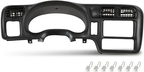 Vista 20 de GRAND ORANGE Cubierta de bisel del panel de instrumentos del tablero Compatible con Chevy Chevelle El Camino 1968 Sin aire Negro