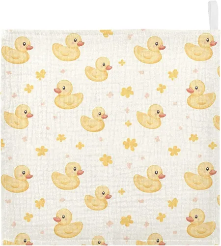 Vista 15 de Toallas de algodón para bebé, toallas de baño unisex para recién nacidos, toallitas naturales para piel delicada, 11.8 x 11.8 pulgadas, paquete de 5