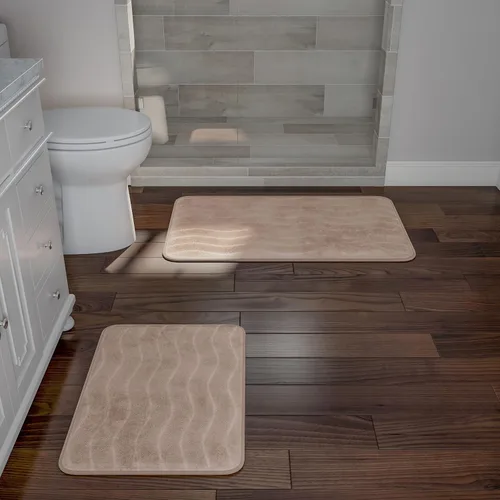 Vista 7 de Lavish Home - Juego de tapete de baño de espuma viscoelástica, 2 unidades Marfil