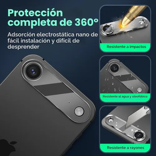 Vista 3 de Protector de lente de cámara para iPhone 17, vidrio templado