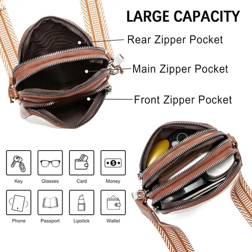 Vista 3 de CLUCI Bolsos cruzados pequeños para mujer de cuero para teléfono celular