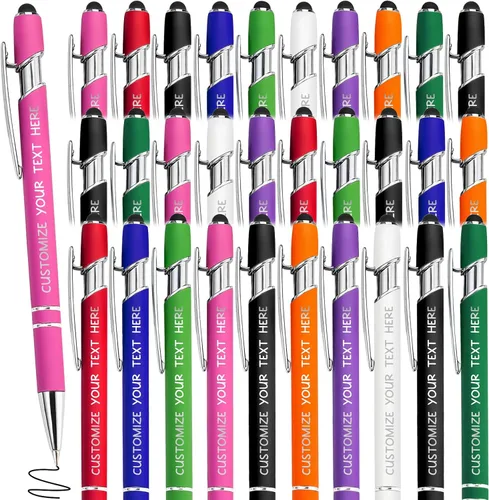 Vista 65 de Bolígrafos personalizados con lápiz óptico y grabado gratis, bolígrafos personalizados para negocios, graduación, aniversarios (hasta 500 unidades)
