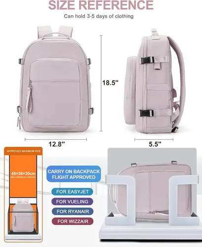 Vista 2 de UPPACK Mochila de viaje grande para mujeres y hombres, mochila de transporte para aviones, mochila de viaje para mujer, mochila de gimnasio