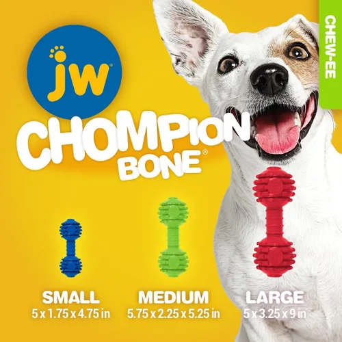 Vista 2 de JW Pet Chompion - Juguete masticable pesado para perros para razas pequeñas, varios