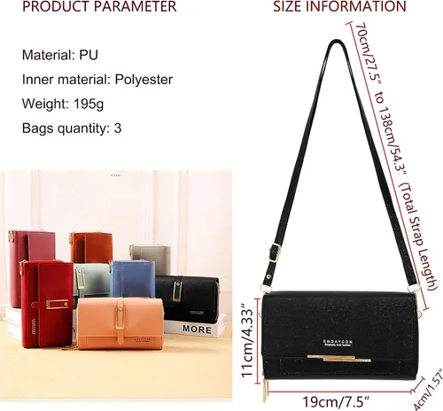 Vista 5 de PORT&LOTUS Bolso bandolera para mujer de piel sintética