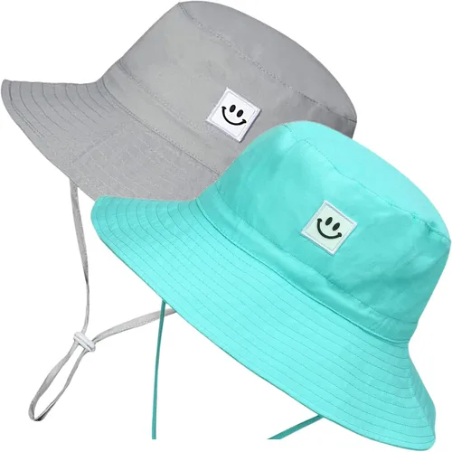 Vista 5 de 55cube Sombrero de sol para bebés y niños pequeños UPF 50+ con correa para 1 paquete de malva polvoriento