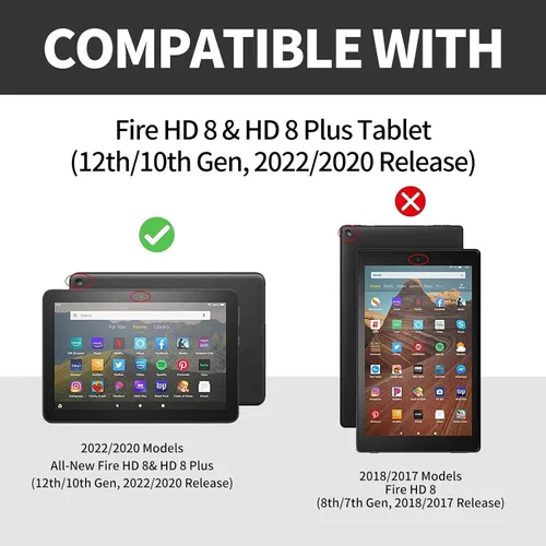 Vista 130 de Funda para tablet Fire 7 (12ª generación, versión 2022), delgada, a prueba de golpes, delgada, de piel sintética, con función de apagado/encendido