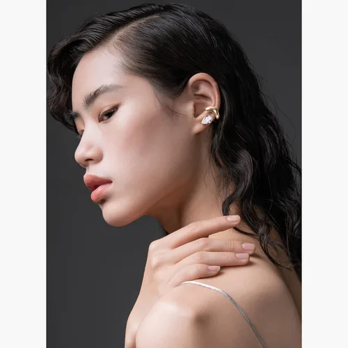 Vista 5 de Geometric Twisted Line Ear Cuff Silver Gold Plated Cross Ear cuffs with Stone Clip on Earrings Women Men
