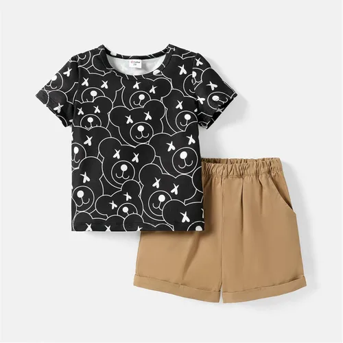 Vista 6 de PATPAT Toddler Boy 2 Pieces Set Casual Outfits Tee and Shorts Set