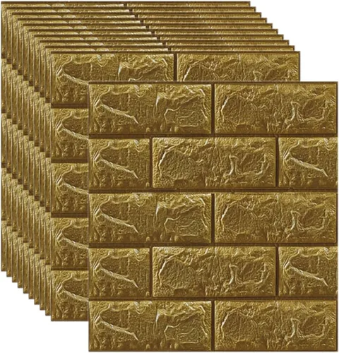 Vista 11 de Melairya Paneles de pared 3D para decoración de paredes interiores, paneles de pared con textura de espuma 3D, 20 piezas de papel tapiz autoadhesivo