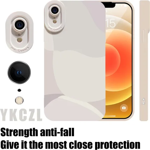 Vista 2 de Funda compatible con iPhone XR de 6.1 pulgadas, bonita funda protectora de lente de cámara completa, delgada, suave, a prueba de golpes, para Blanco