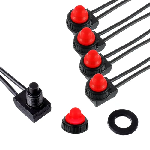 Vista 8 de KP-107 Interruptor de botón impermeable 12 V Interruptor SPST de encendido/apagado con líneas de 4.5 pulgadas para motocicleta/automóvil