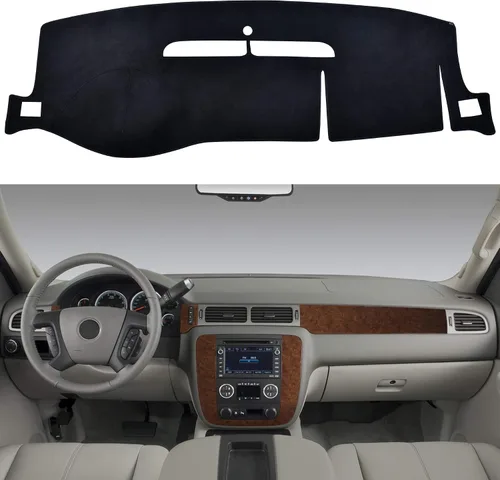 Vista 17 de SPEEDWOW Alfombrilla Cubierta Tapete para Tablero de Instrumentos Compatible con Chevrolet Silverado Avalanche Tahoe Suburban GMC Pickup Yukon Negro