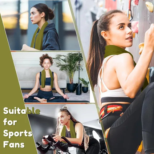 Vista 4 de Honoson Toalla de enfriamiento a granel – Toallas frescas para cuello y cara, microfibra transpirable y deportiva para gimnasio, yoga, viajes