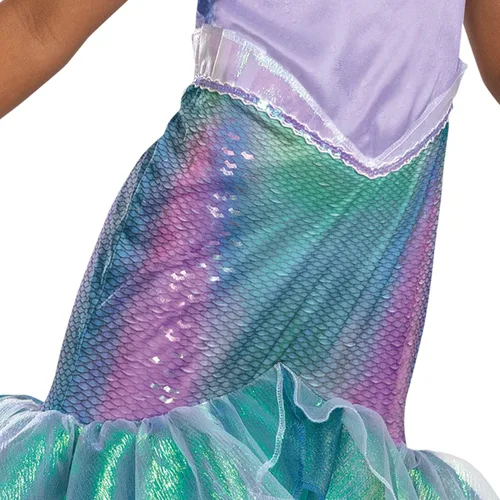 Vista 4 de Disfraz de Ariel para niños, disfraz oficial de Disney de La Sirenita con accesorios