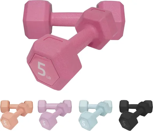 Vista 9 de Juego de pesas para mano de 5/10/15/20/25/36 libras, 5 opciones de colores, pesas libres de ejercicio y fitness, para mujeres y hombres