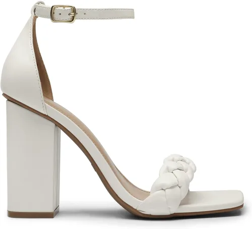Vista 2 de DREAM PAIRS Tacones de mujer para mujer, trenzados, puntera abierta, correa de tobillo, tacón alto, sandalias de tacón grueso, para fiesta, boda