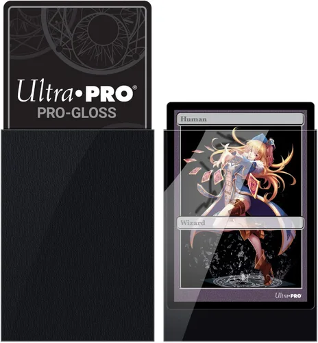 Vista 3 de Suministros para baraja de cartas Ultra Pro Yugioh Deck, fundas protectoras negras, 60