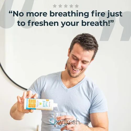 Vista 3 de Premium Oxyfresh - Enjuague bucal de menta y limón - Enjuague bucal para el mal aliento - Enjuague bucal sin SLS y flúor - Sin alcohol, enjuague