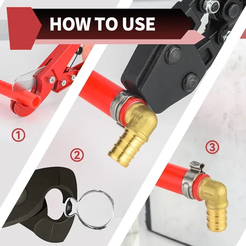 Vista 5 de EFIELD - Anillos de abrazadera Pex de acero inoxidable de 1 pulgada para tubos/tuberías Pex (paquete de 10) (CLAMP013)