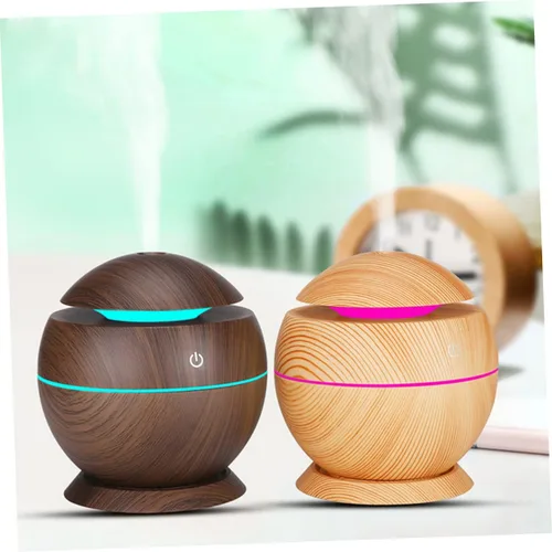 Vista 2 de FRCOLOR Mini humidificador de aire Difusor de agua alimentado por USB con iluminación para oficina en casa, funcionamiento silencioso, diseño