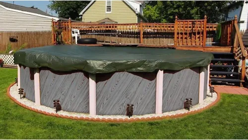 Vista 4 de Supreme - Cubierta de piscina de invierno para piscinas redondas de 12 pies Verde/Negro Fácil de instalar, protección UV y duradera Incluye
