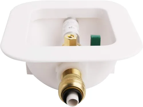 Vista 2 de Ice Maker Outlet Box with Water Hammer Arrestor Push FIT Connection, with Shutoff Valve (Pack of 2)