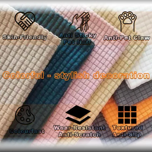 Vista 6 de Funda de sofá impermeable en forma de L, elástica, gruesa, antideslizante y suave, fundas para sofás de 1 plaza para un fácil cuidado, funda