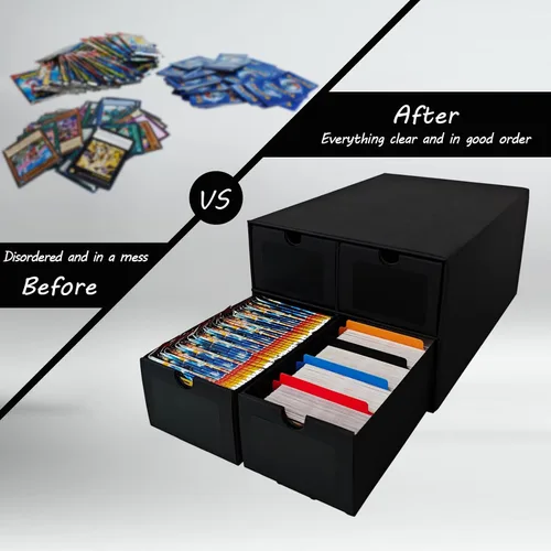 Vista 7 de 4 juegos de cajas de almacenamiento de tarjetas coleccionables, incluye 16-750 cajas CT y 64 divisores, más de 12000 tarjetas coleccionables