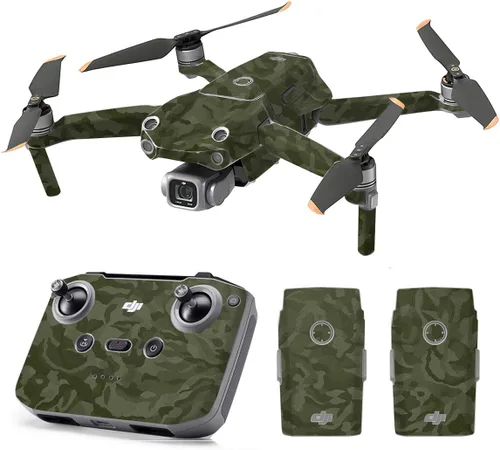 Vista 31 de SopiGuard Skin for DJI Mavic Air 2s Juego completo de calcomanías de vinilo de precisión + controlador + 3 fundas de batería (3M negro carbón)
