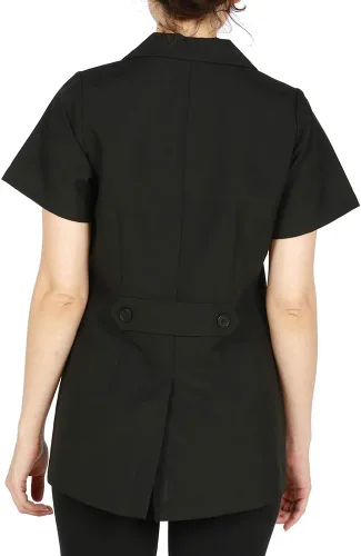 Vista 2 de Tess - Bata profesional de salón, chaqueta de estilista, uniforme de cosmetología, a prueba de lejía