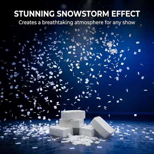 Vista 3 de Magic Snow Paper (paquete de 4, blanco) - Escamas instantáneas con efecto de ventisca para espectáculos mágicos y fiestas de Navidad Accesorio