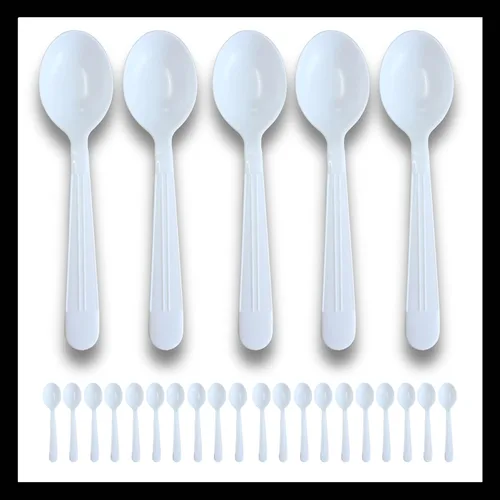 Vista 13 de Utensilios de plástico x [25 unidades] Juego combinado de cubiertos envueltos a granel, paquete variado de cubiertos desechables, suministros