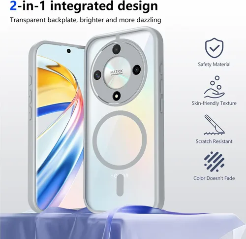 Vista 30 de Funda magnética transparente compatible con Xiaomi 17T, color negro 2 en 1 PC + TPU cubierta de teléfono a prueba de golpes, carcasa protectora