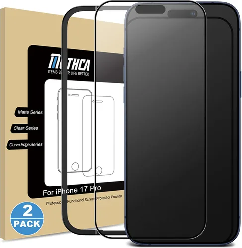 Vista 10 de Mothca Paquete de 2 protectores de pantalla de vidrio mate de cobertura completa para iPhone Air de 6.5 pulgadas, antirreflejos, antihuellas, borde