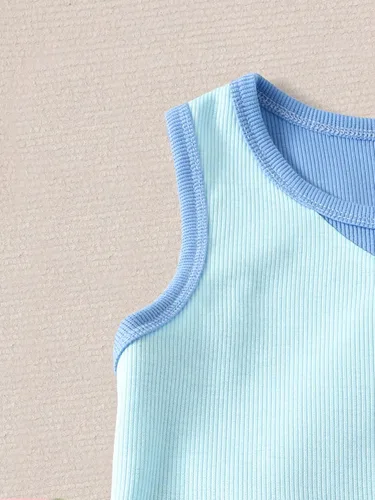 Vista 4 de Verdusa Conjunto de 2 piezas de camiseta corta sin mangas y pantalones cortos para niña