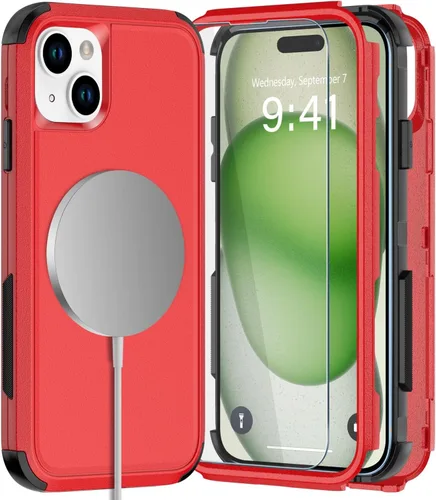 Vista 17 de Diverbox Funda para iPhone 15 Plus [a prueba de golpes] [a prueba de caídas] [protector de pantalla de vidrio templado], funda de protección