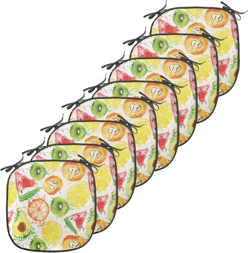 Vista 54 de Ambesonne Flamingo - Cojín de asiento para silla, diseño de fantasía exótica con elementos de vida silvestre hawaiana en colores pastel, acolchado