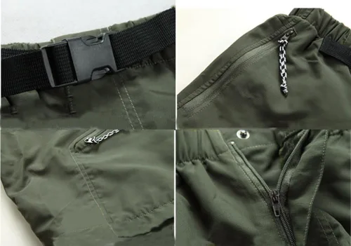 Vista 4 de Pantalones convertibles de senderismo para hombre, impermeables, de secado rápido, con cremallera, ligeros, pantalones de pesca con múltiples