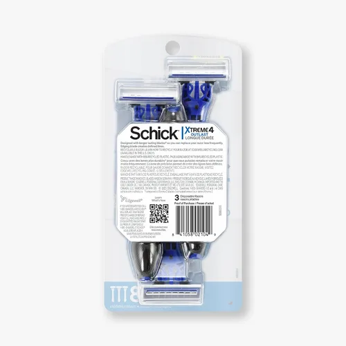 Vista 6 de Schick Xtreme 4 Outlast Razor - Maquinillas de afeitar desechables para hombres, 3
