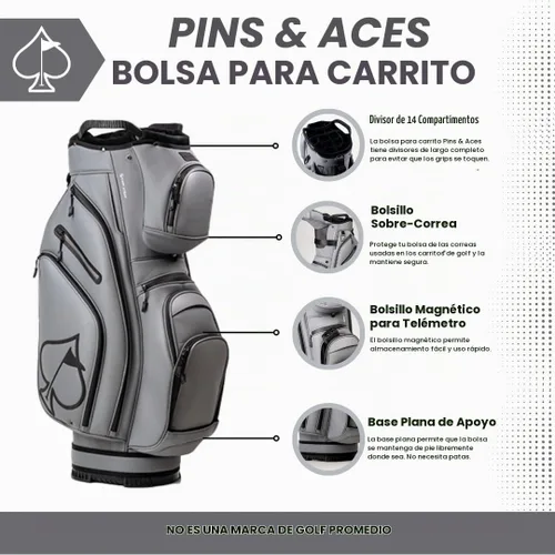 Vista 2 de Bolsa de carrito Pins & Aces - 14 vías, divisores de longitud completa, correa única - Forro de terciopelo (Ceniza)
