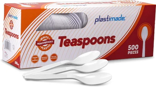 Vista 10 de Tenedores de plástico blanco, 500 unidades, tenedores desechables extrapesados, cubiertos de plástico a granel sin BPA para fiestas, bodas, catering