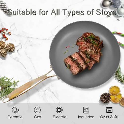 Vista 5 de AUDANNE Juego de 9 ollas y sartenes antiadherentes, utensilios de cocina antiadherentes, sartenes de cocina incluyen sartén con tapa, cacerola