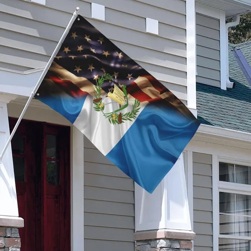 Vista 7 de Bandera de Guatemala y Estados Unidos, bandera de jardín y desfile, 3 x 5 pies